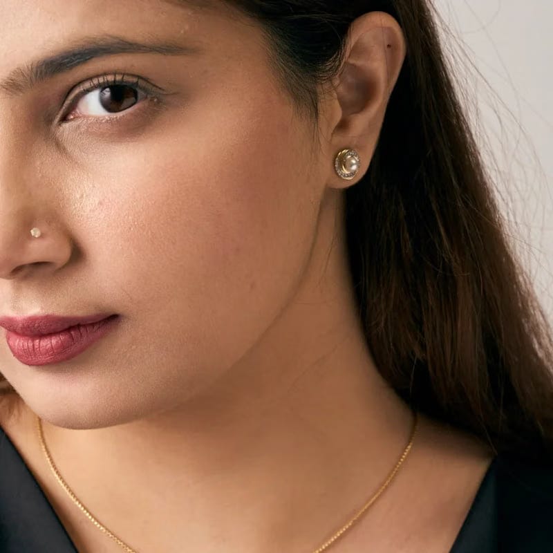 Pearly Swirly Lab Grown Diamond Earrings
