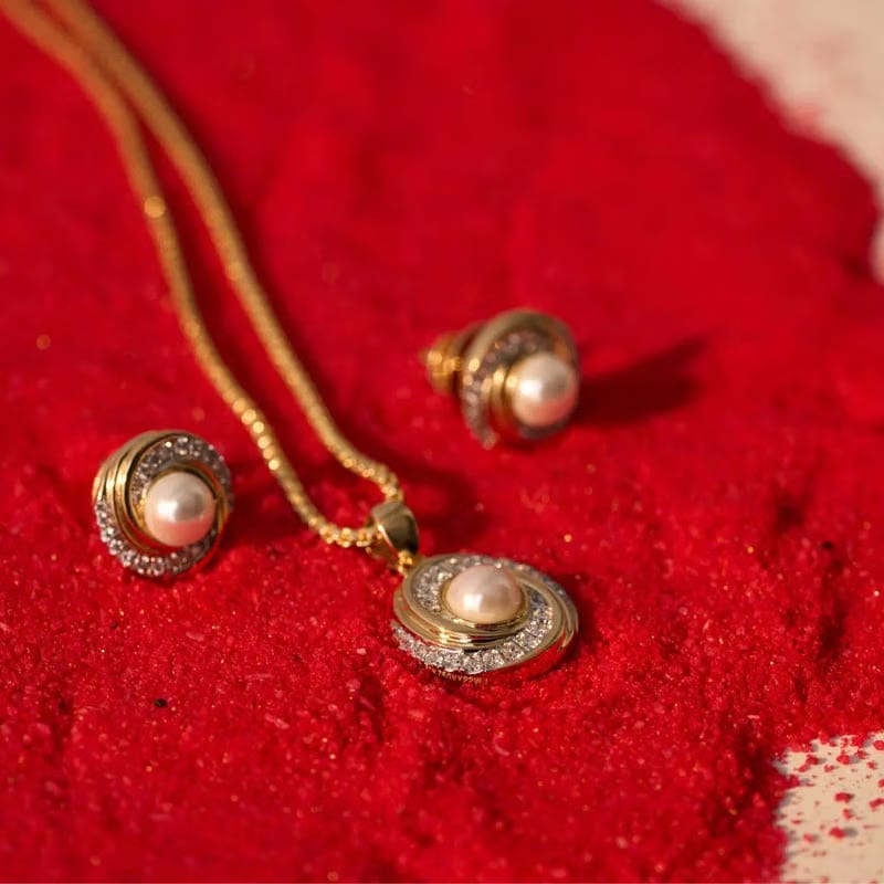 Pearly Swirly Lab Grown Diamond Earrings