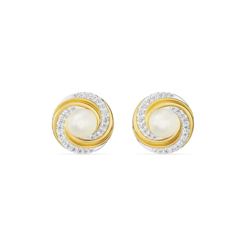 Pearly Swirly Lab Grown Diamond Earrings