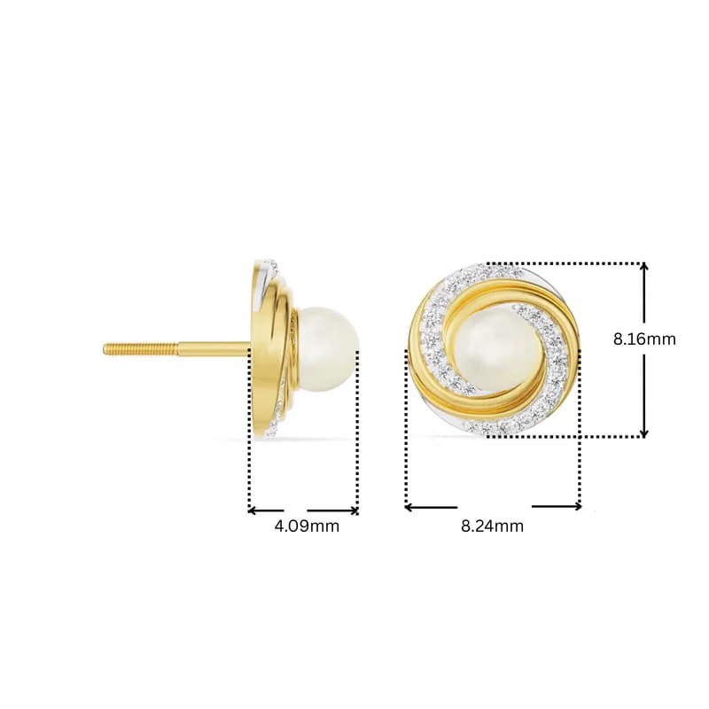 Pearly Swirly Lab Grown Diamond Earrings