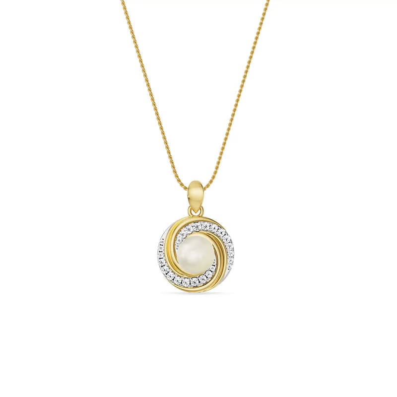 Pearly Swirly Lab Grown Diamond Pendant