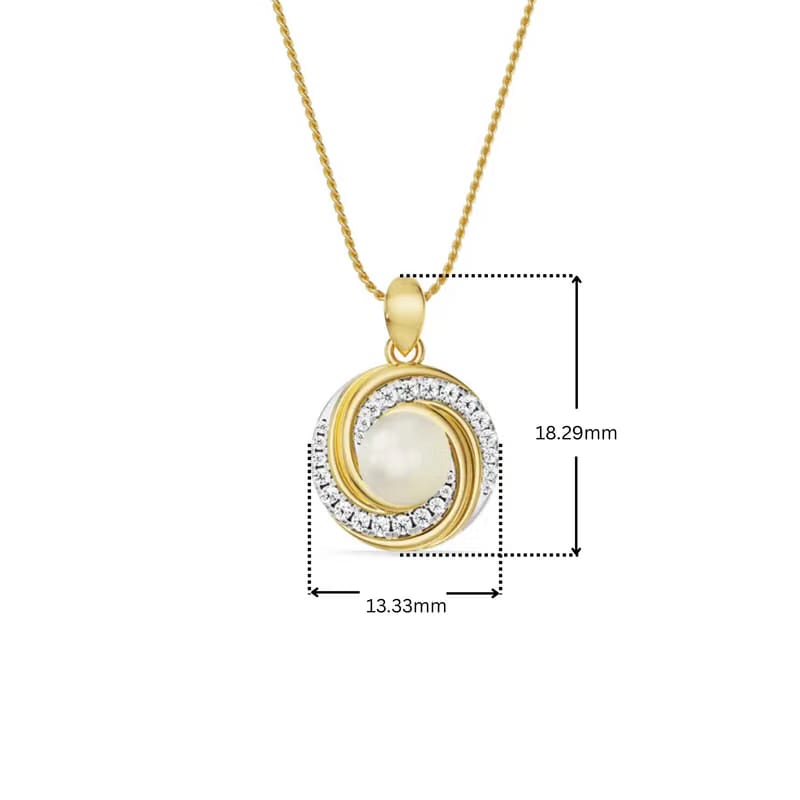 Pearly Swirly Lab Grown Diamond Pendant
