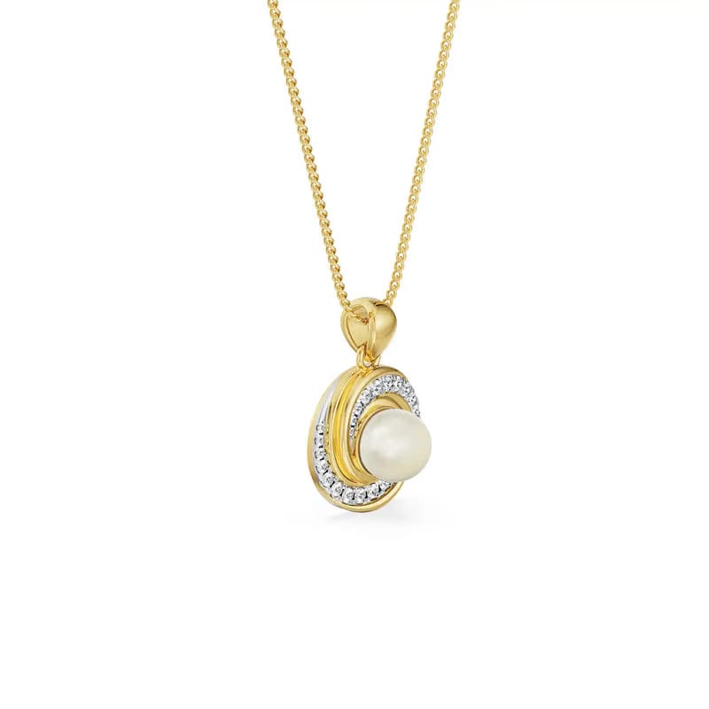 Pearly Swirly Lab Grown Diamond Pendant Set