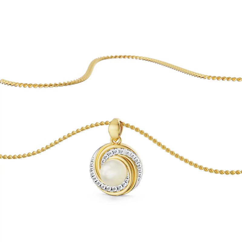 Pearly Swirly Lab Grown Diamond Pendant Set