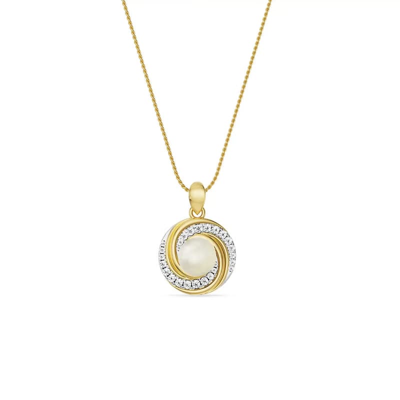 Pearly Swirly Lab Grown Diamond Pendant_in_stock