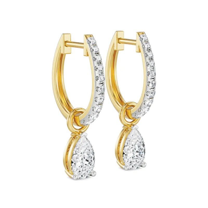 Perfect Pear Lab Grown Diamond Hoops