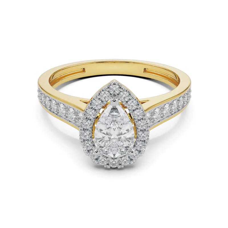 Perky Pear Lab Grown Diamond Ring 9KT