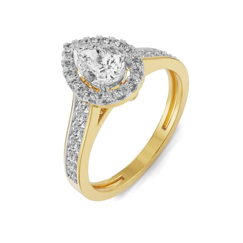 Perky Pear Lab Grown Diamond Ring 9KT