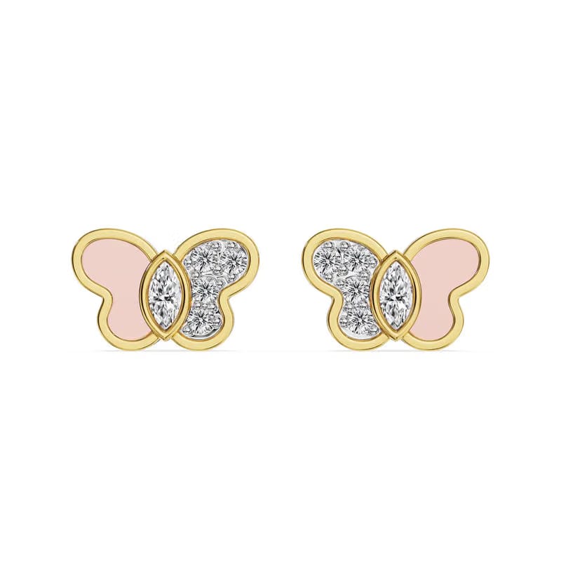 Pink Wings Lab Grown Diamond Studs