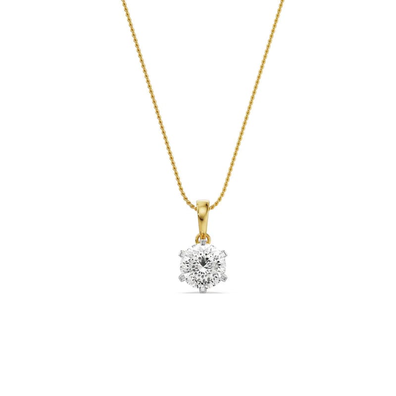 Portuguese Cut Solitaire Lab Grown Diamond Pendant