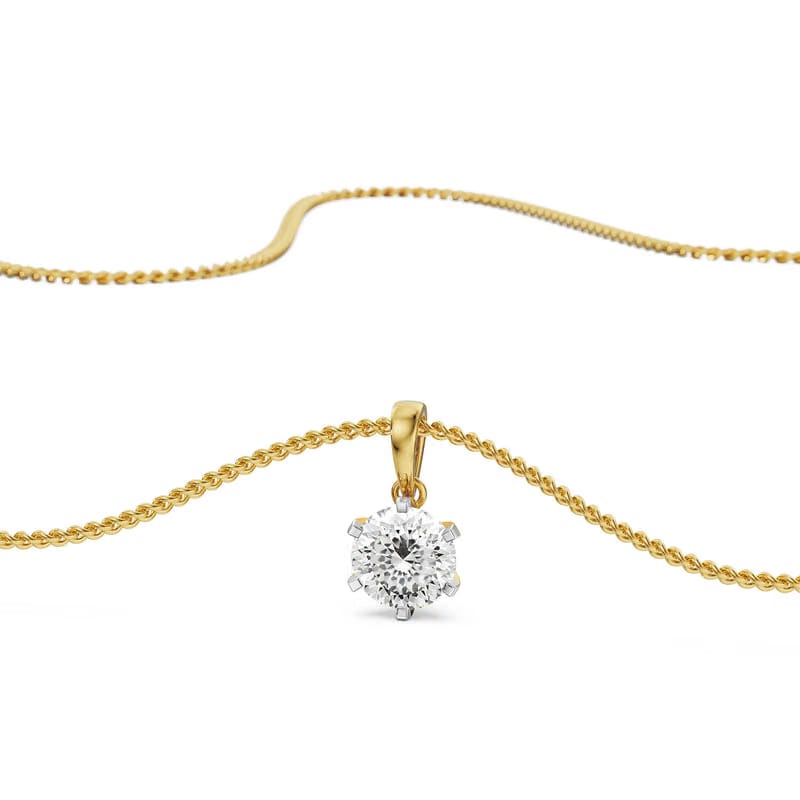 Portuguese Cut Solitaire Lab Grown Diamond Pendant