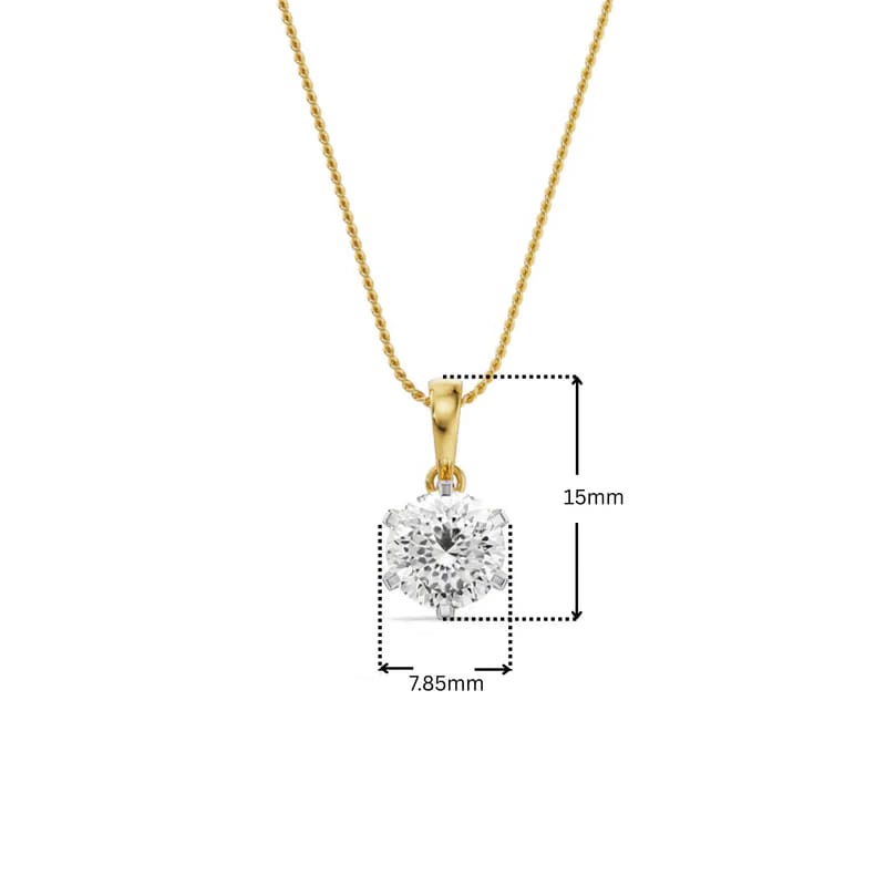 Portuguese Cut Solitaire Lab Grown Diamond Pendant