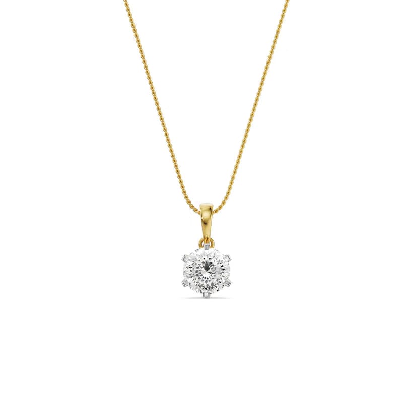 Portuguese Cut Solitaire Lab Grown Diamond Pendant 9KT