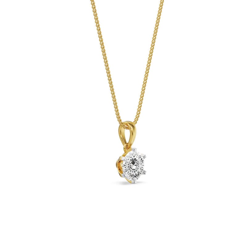 Portuguese Cut Solitaire Lab Grown Diamond Pendant Set