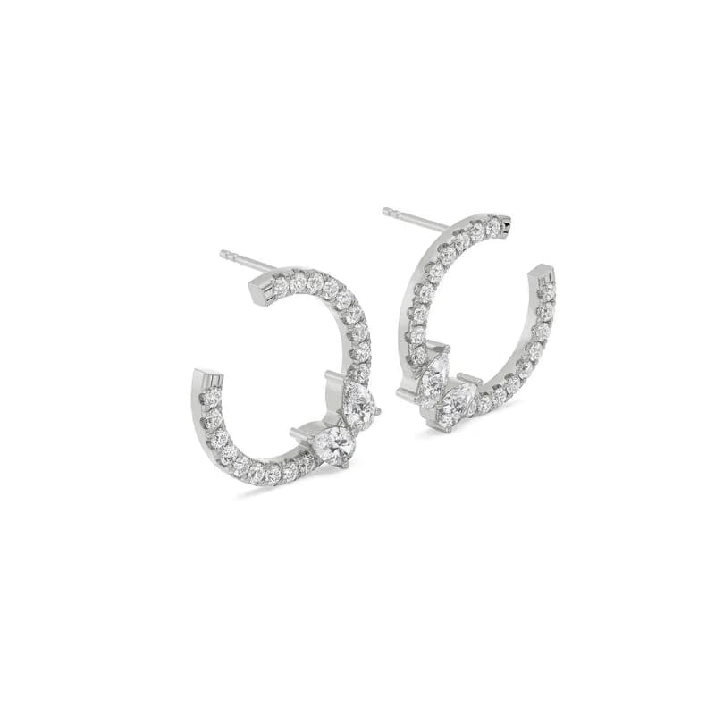 Pretty Pear Lab Grown Diamond Hoops