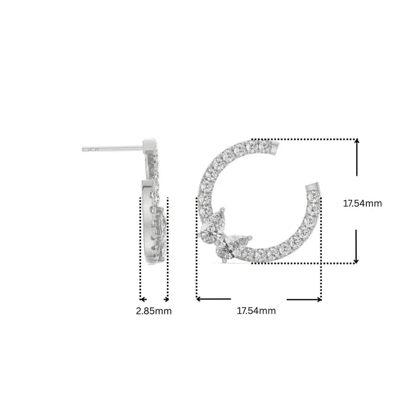 Pretty Pear Lab Grown Diamond Hoops