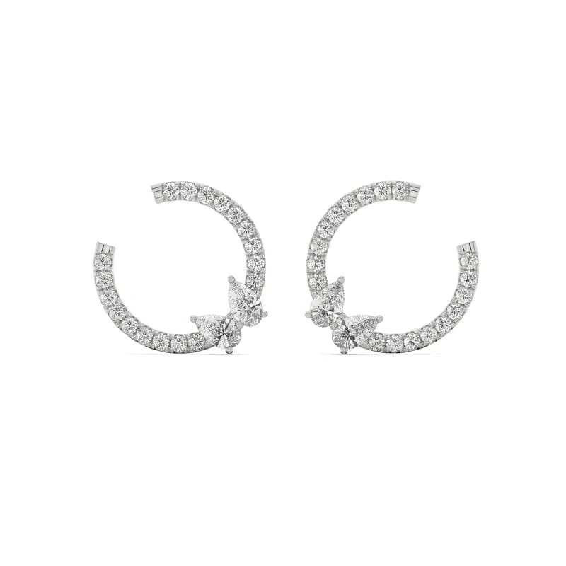 Pretty Pear Lab Grown Diamond Hoops 9KT