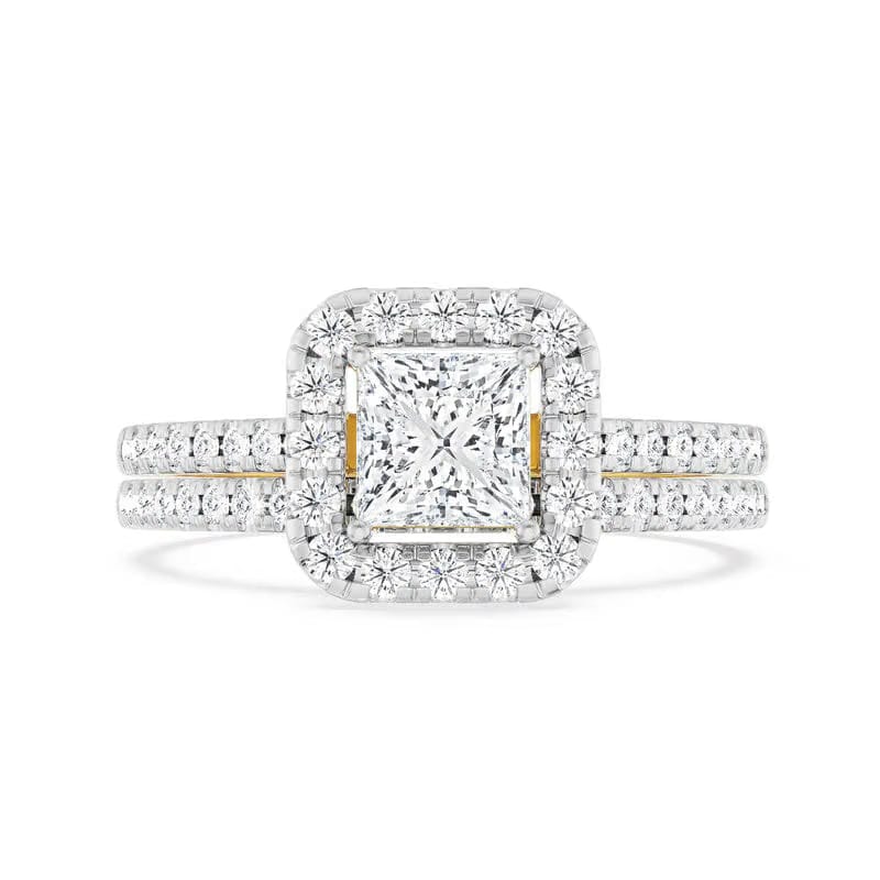 Princess Cut Bridal Ring Set_in-stock