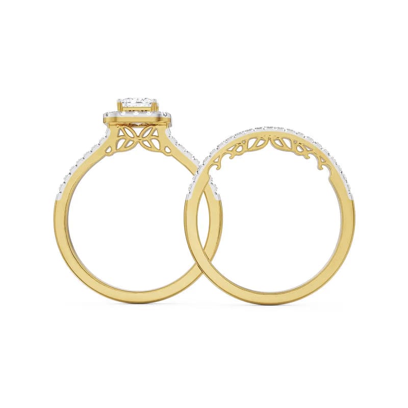 Princess Cut Bridal Ring Set_in-stock