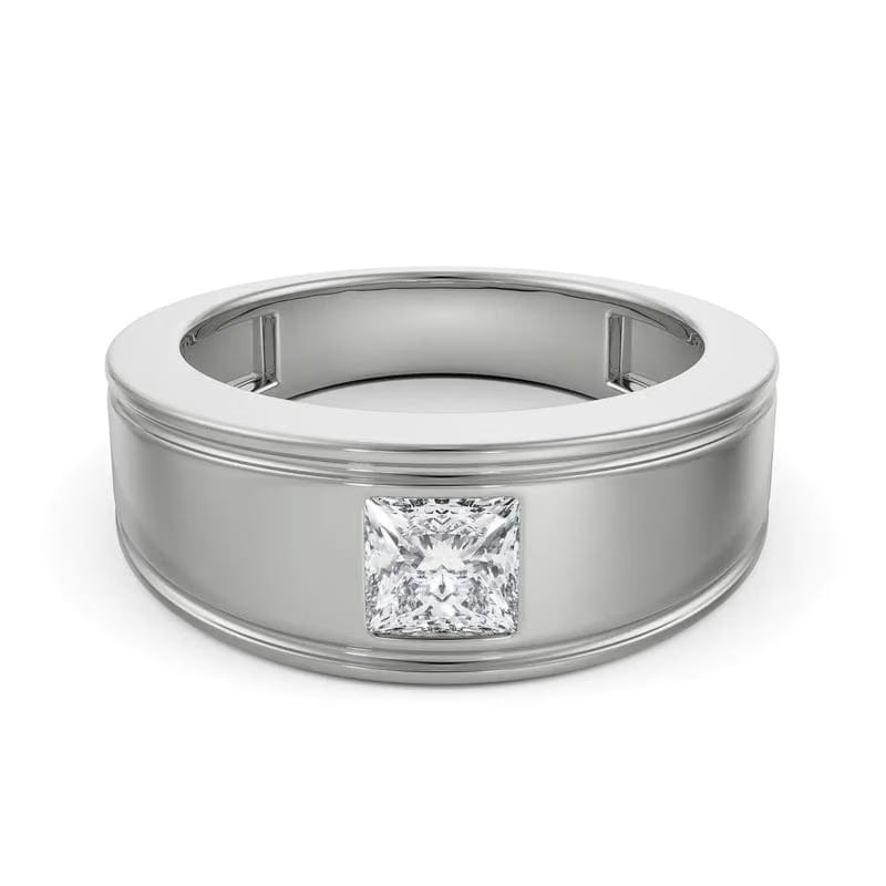 Princess Cut Lab Diamond Band for Men 9KT