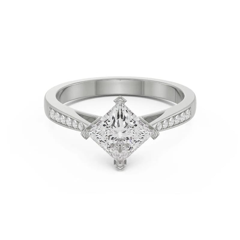 Princess Cut Lab Diamond Engagement Ring