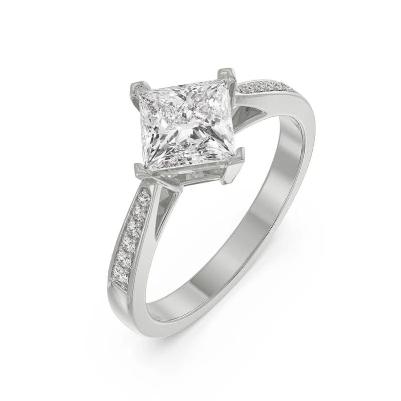 Princess Cut Lab Diamond Engagement Ring