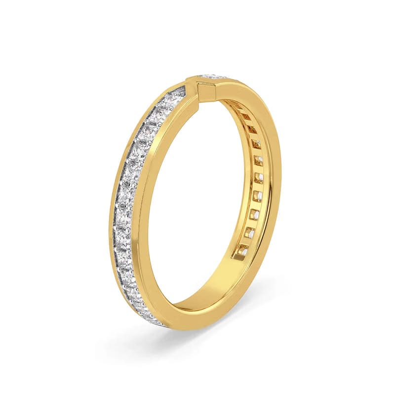 Princess Cut Sleek Lab Grown Diamond Band 9KT