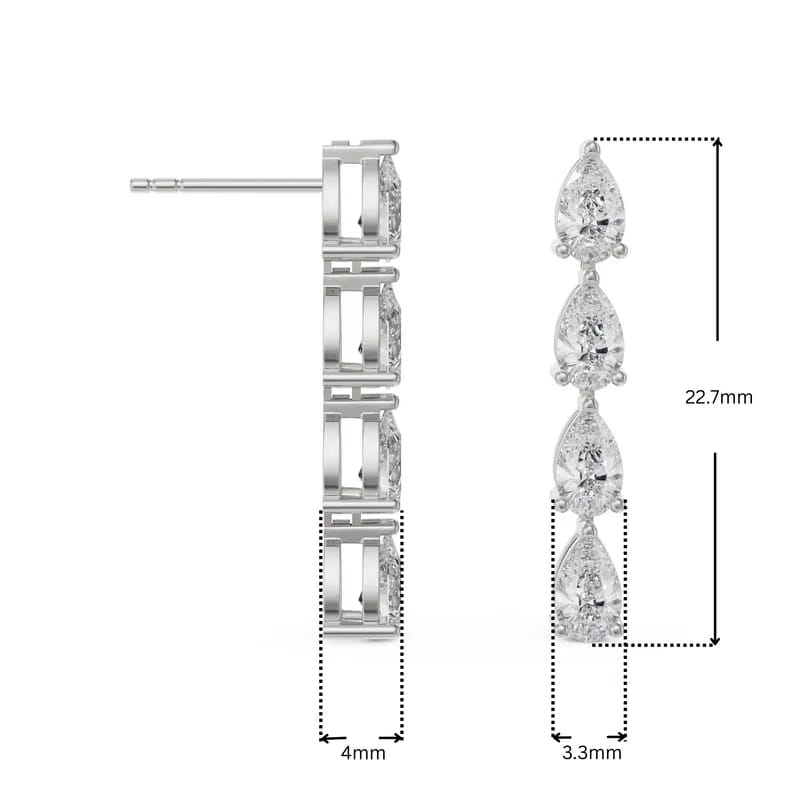 Quad pear Lab Grown Diamond drop