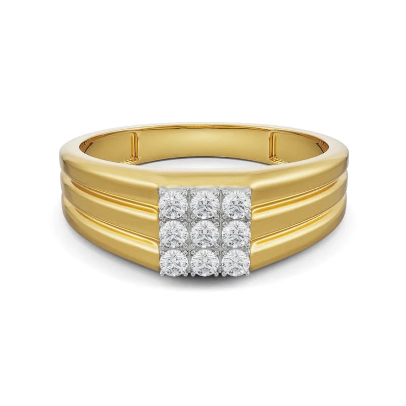 Quadret Diamond Band for Men 9KT
