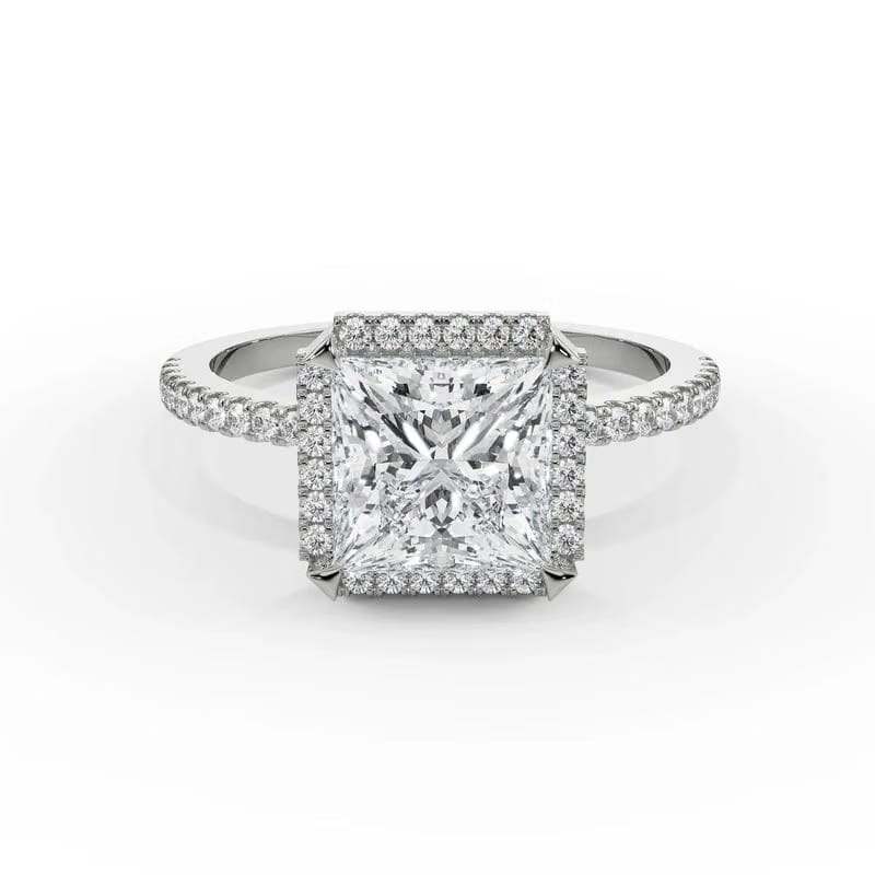 Quadret Halo Lab Grown Diamond Ring 9KT