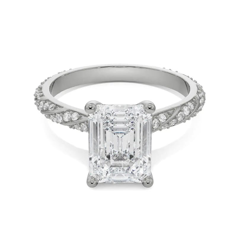 Radiant Emerald Lab Diamond Engagement Ring