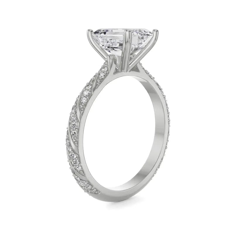 Radiant Emerald Lab Diamond Engagement Ring 9KT