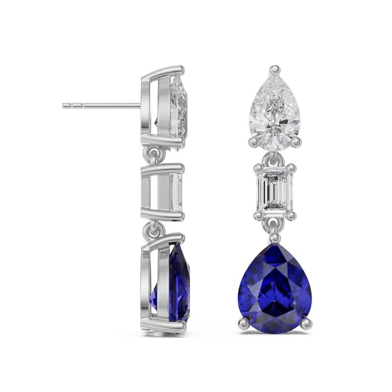 Radiant Gemstone Lab Grown Diamond Earrings