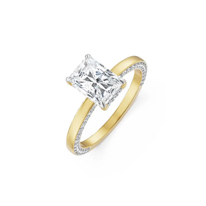 Radiant Lab Diamond Solitaire Engagement Ring 9KT