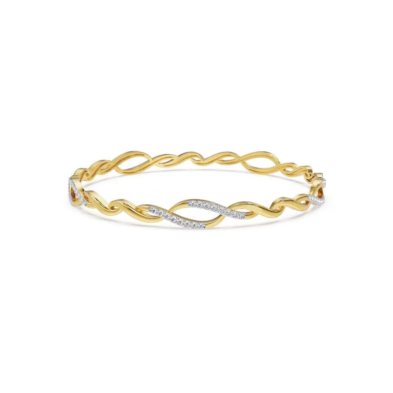 Radiant Swirl Lab Grown Diamond Bangle 9KT