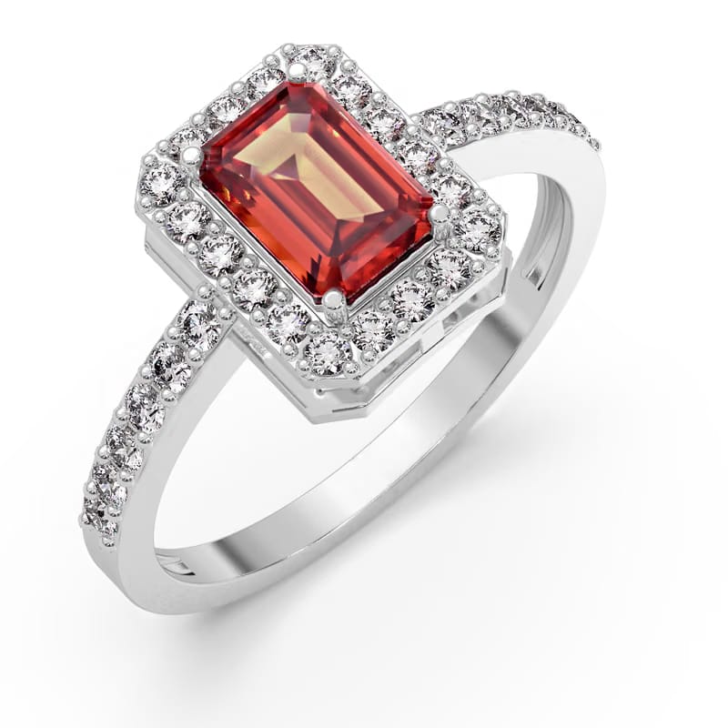 Red Ruby Diamond Ring 9KT