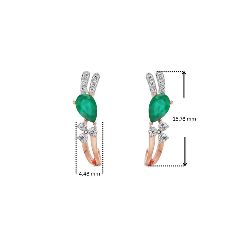 Regal Pear Emerald Lab Grown Diamond Hoops