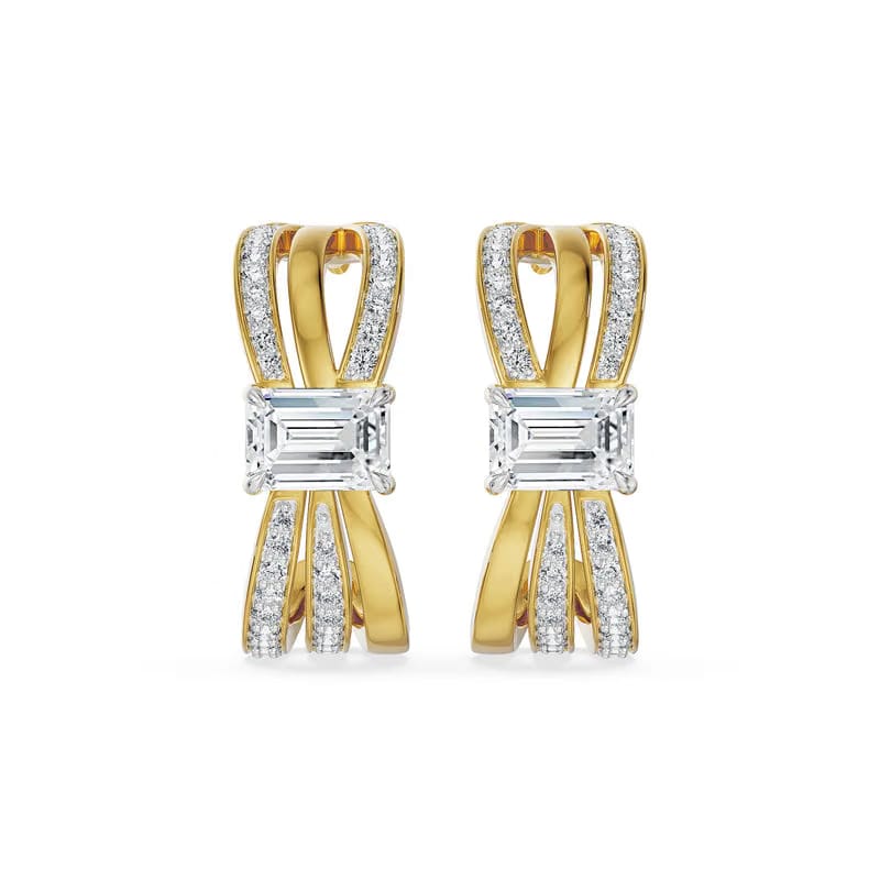 Ribbon Lab Grown Diamond Hoop Earrings