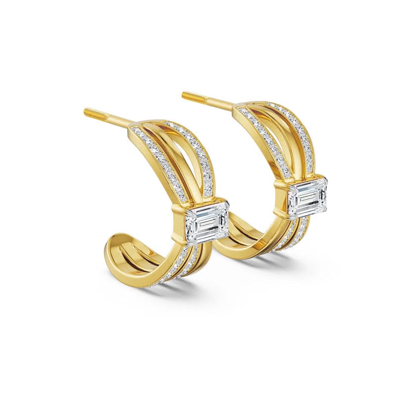 Ribbon Lab Grown Diamond Hoop Earrings