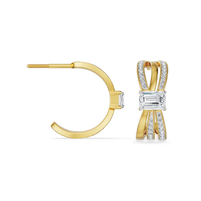 Ribbon Lab Grown Diamond Hoop Earrings