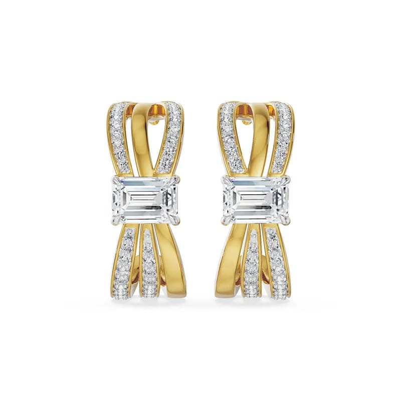 Ribbon Lab Grown Diamond Hoop Earrings 9KT