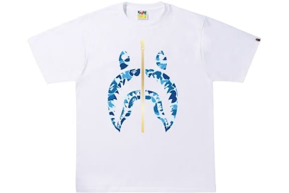 BAPE A Bathing Ape ABC Camo Shark T-Shirt White/Blue