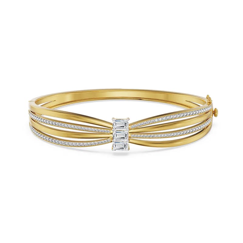Ribbon Three Stone Lab Grown Diamond Bracelet