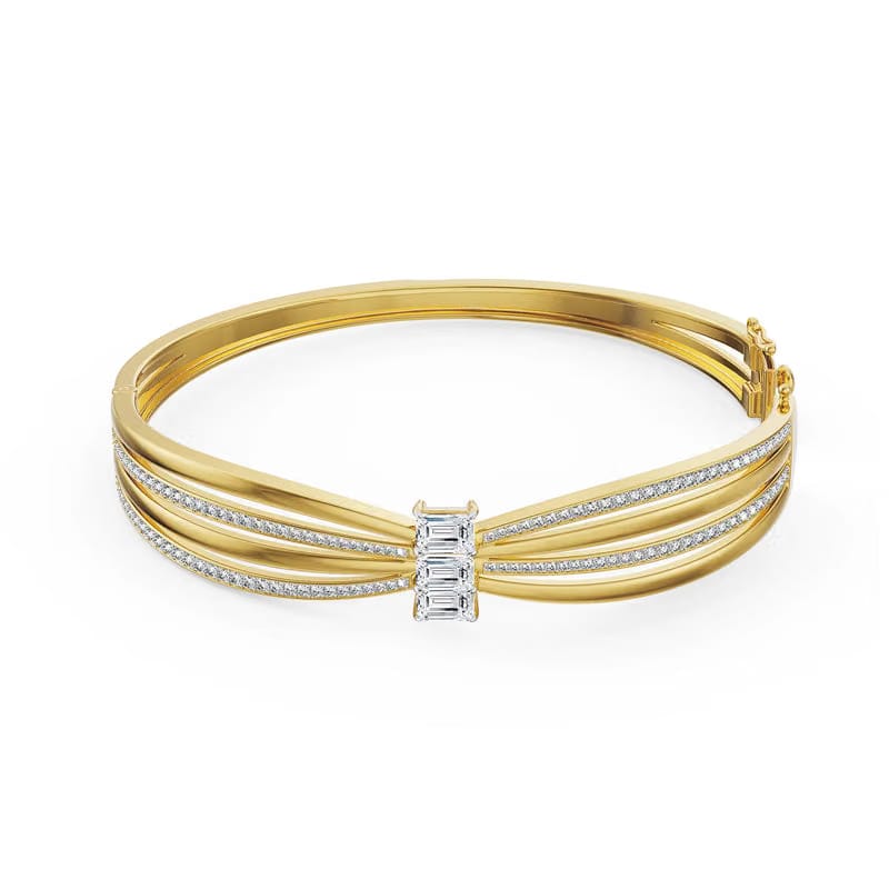 Ribbon Three Stone Lab Grown Diamond Bracelet