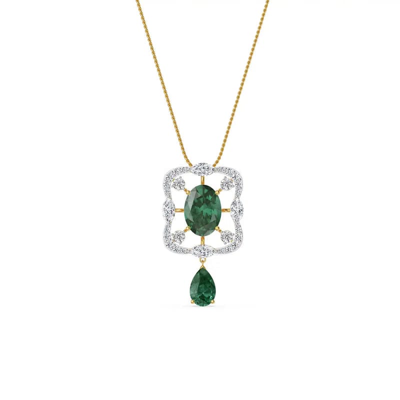 Romi Emerald Lab Diamond Pendant