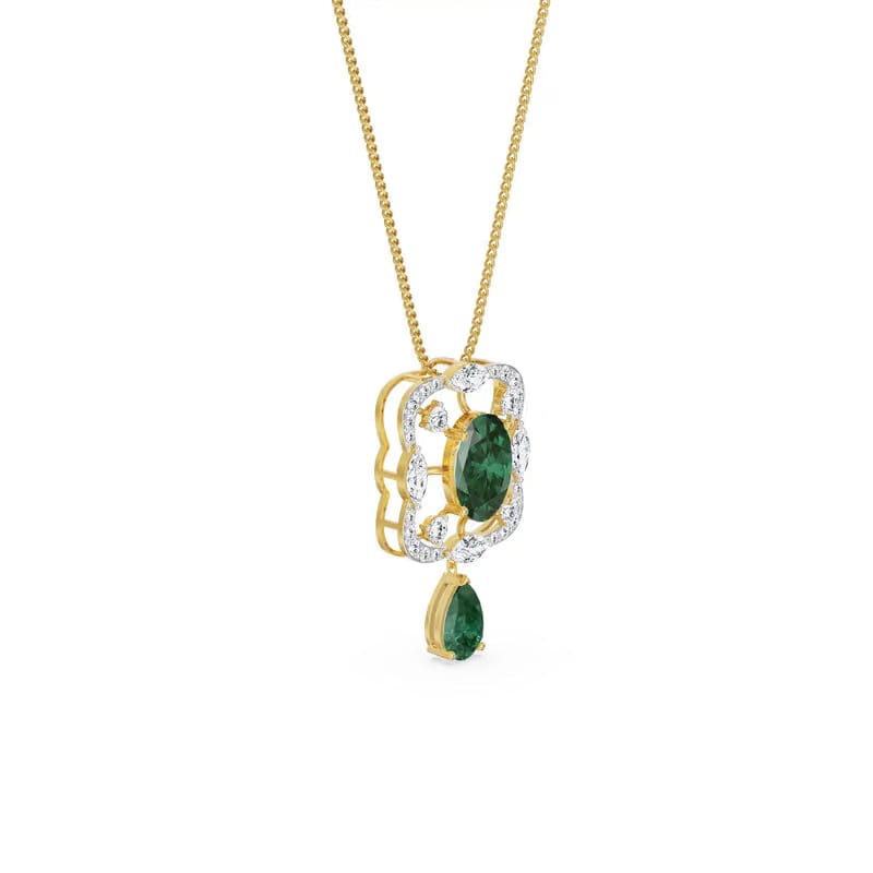 Romi Emerald Lab Diamond Pendant 9KT