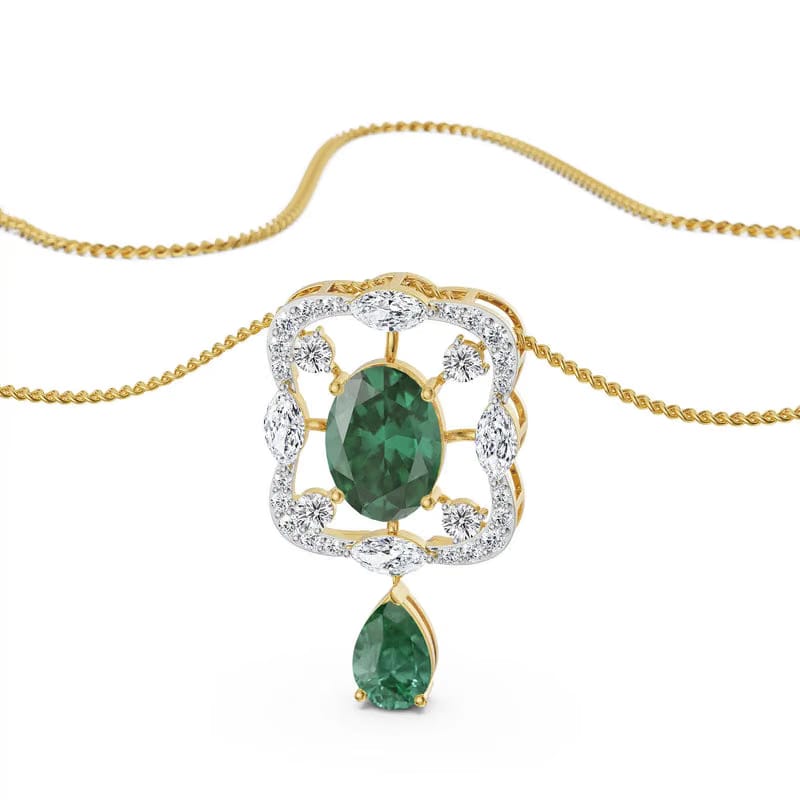 Romi Emerald Lab Diamond Pendant_in_stock