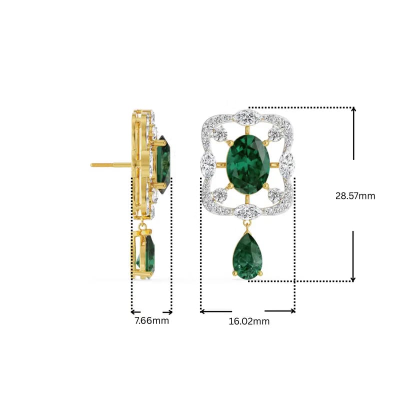 Romi Emerald Lab Grown Diamond Earrings_in_stock