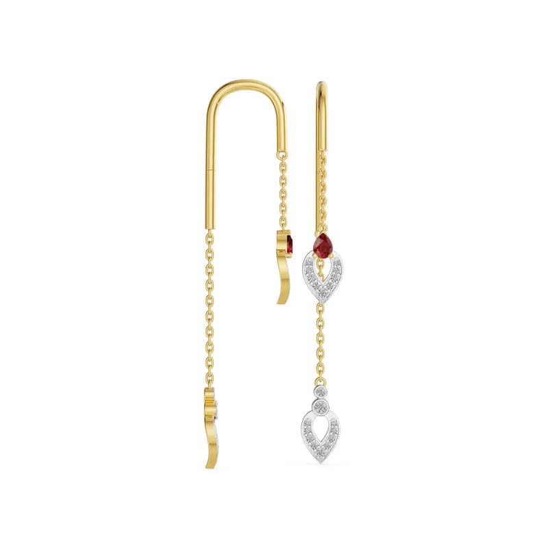 Rose Sui Dhaga Lab Grown Diamond Earrings