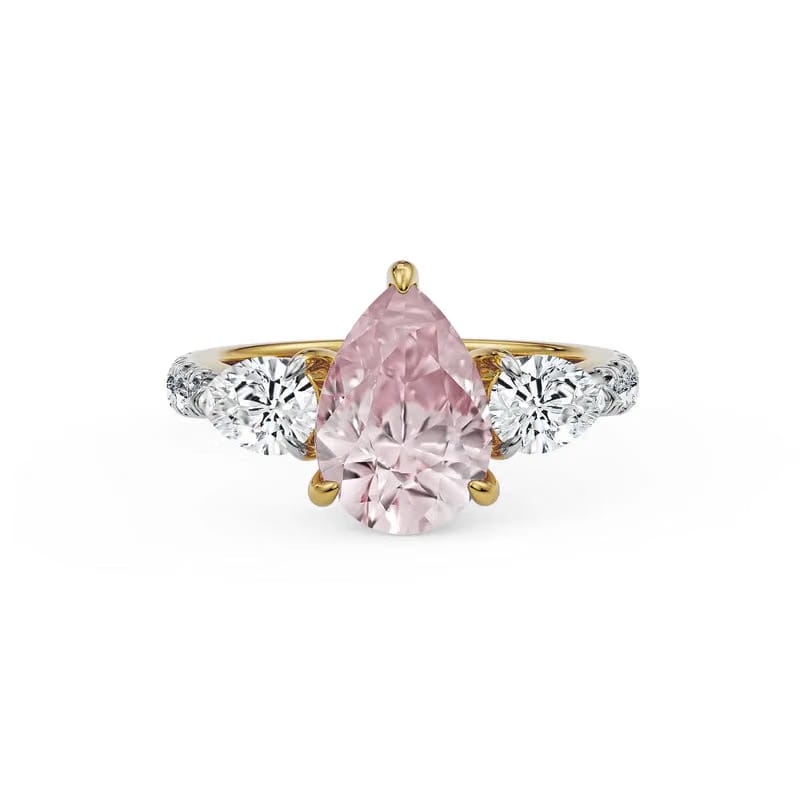Rosy Teardrop Lab Grown Diamond Ring